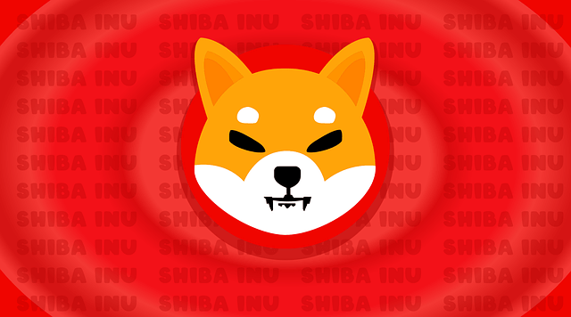 Shiba inu image icon with red background