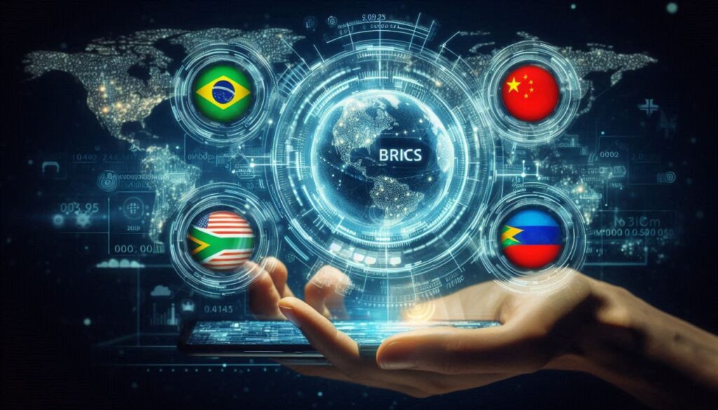 Brics 4 country flag in circle