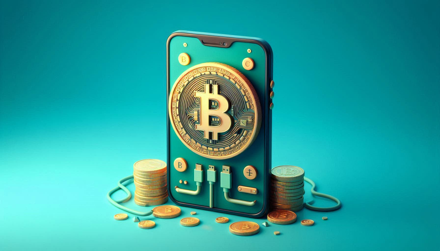 BTC being mined on a mobile phone