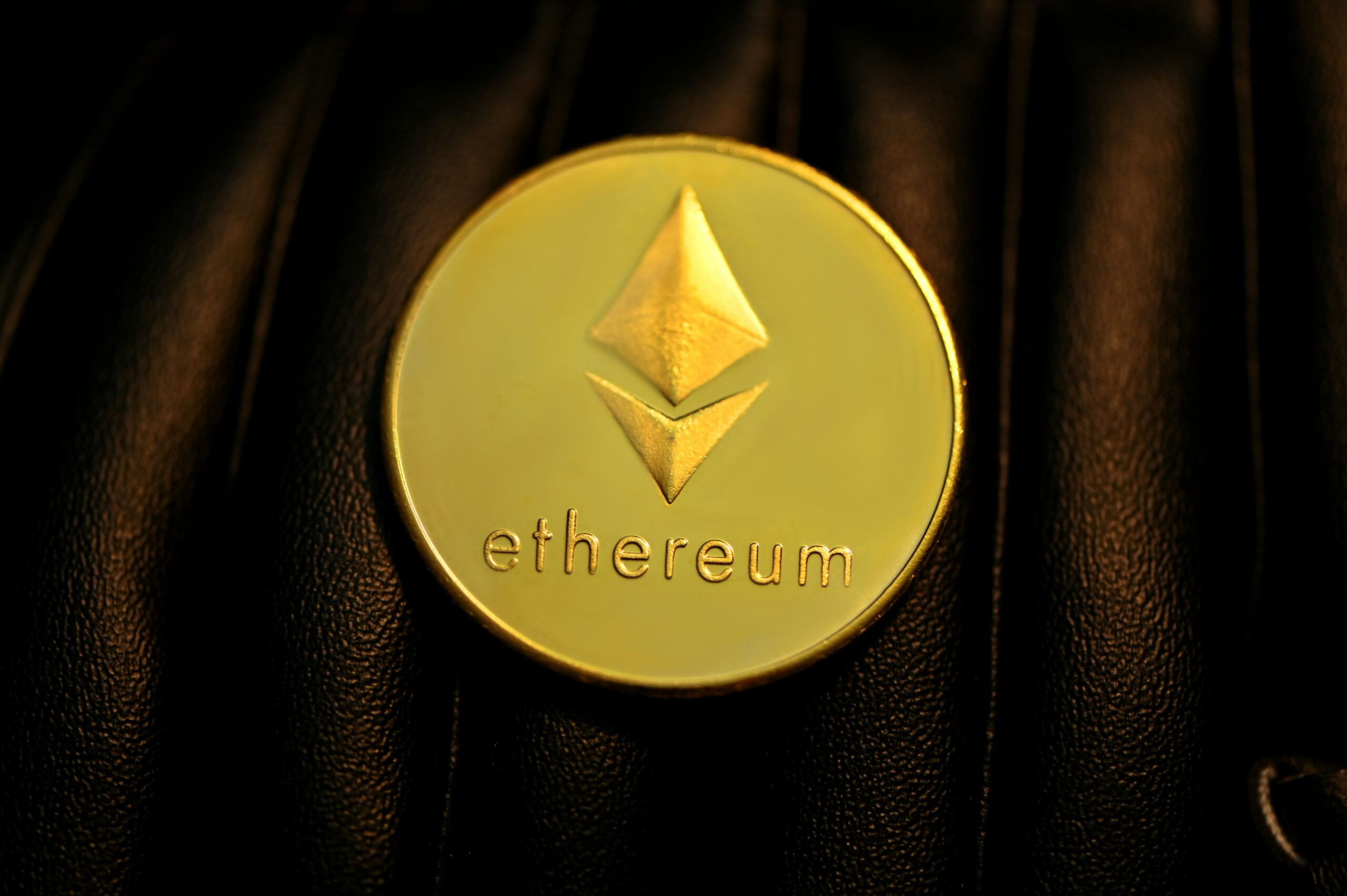 Ethereum ETH coin on a blackish background