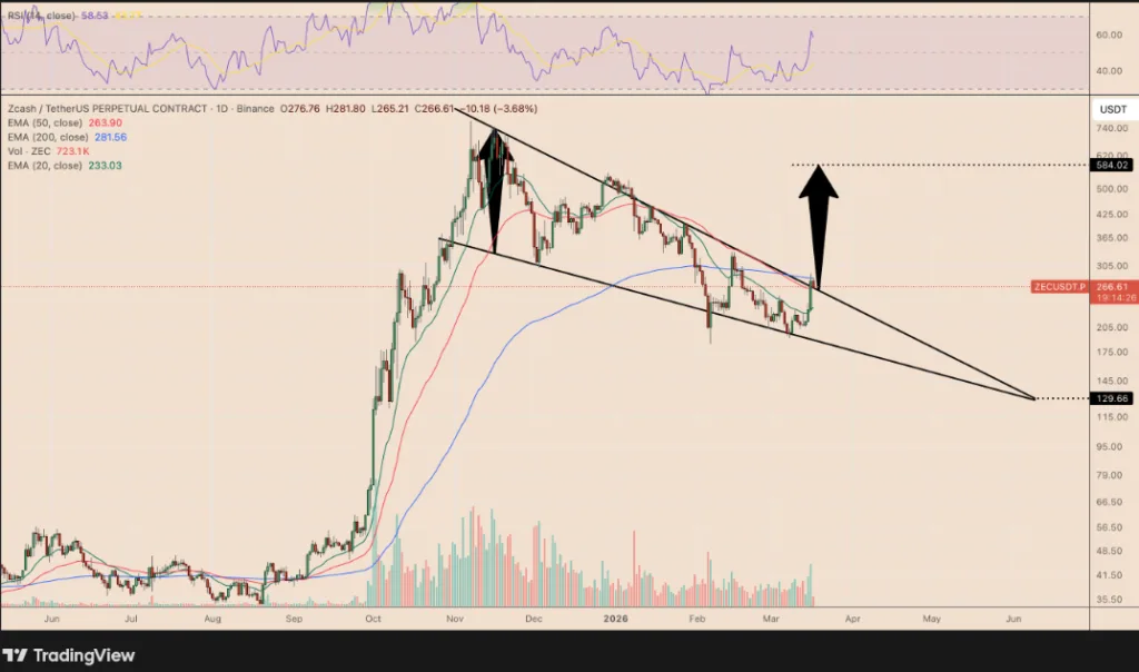 ZEC/USDT PRICE CHART FOR 24 HOURS PERIOD