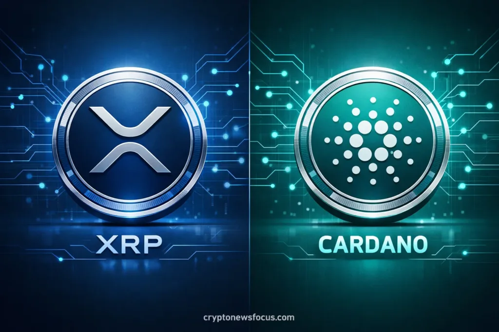 IMAGE OF XRP AND CARDANO SIDE BY SIDE