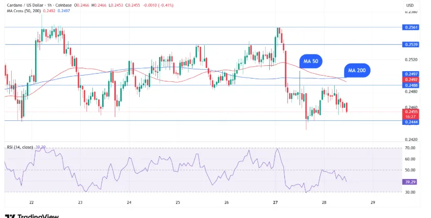 CARDANO/U.S DOLLAR PRICE CHART FOR 1 HOUR PERIOD