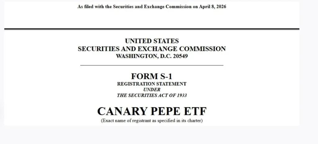 canary pepe ETF filling with the SEC