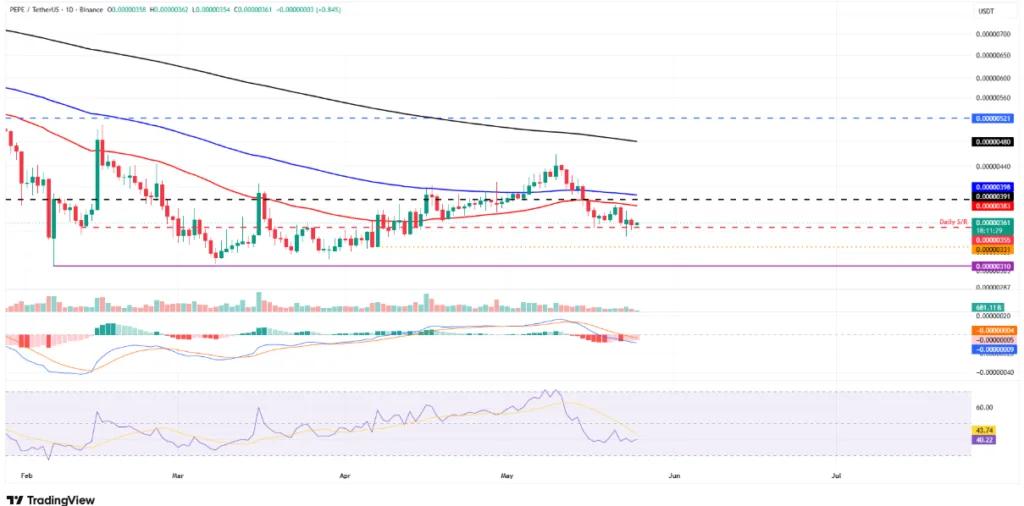 PEPE/USDT PRICE CHART FOR 24 HOURS PERIOD
