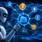 AI agents cryptocurrency robot interacts