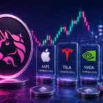 Tokenized Stocks in a Neon Crypto City uniswap