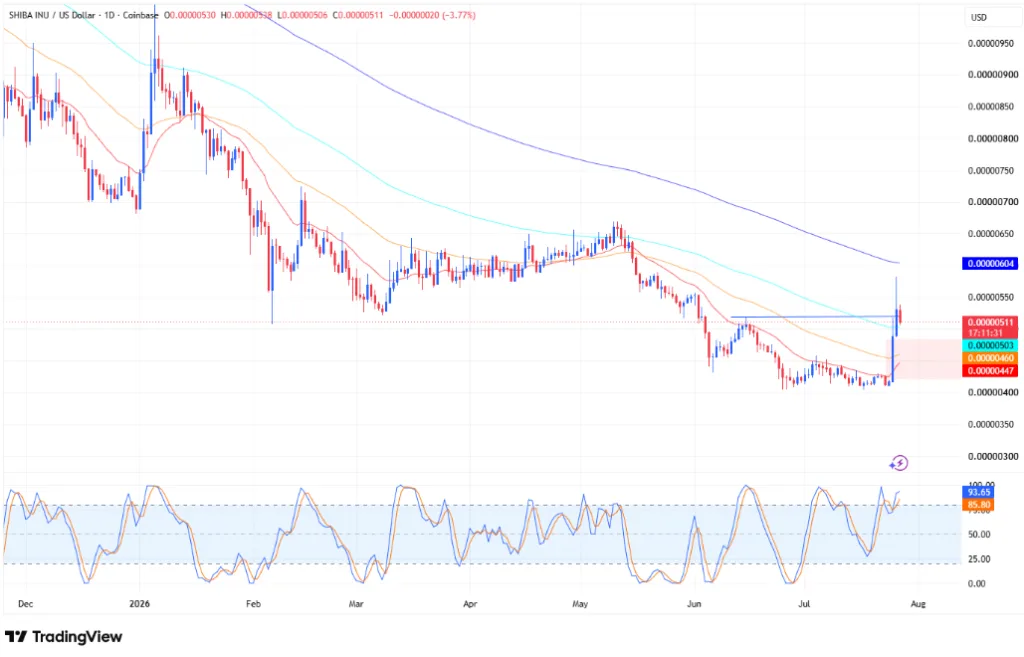 SHIBA INU/U.S DOLLAR PRICE CHART FOR 24 HOURS PERIOD