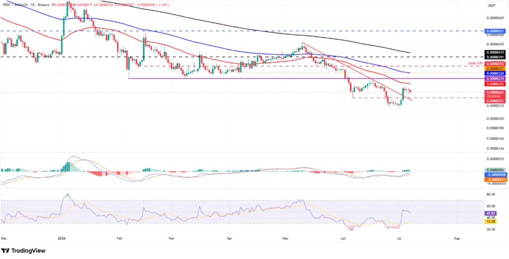 PEPE/USDT PRICE CHART FOR 24 HOURS PERIOD