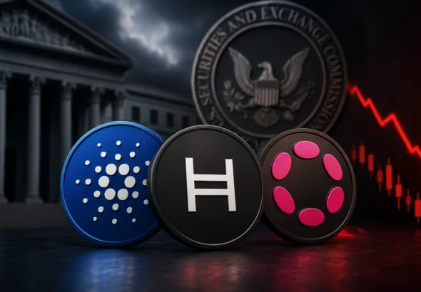 CARDANO, HEDERA, AND POLKADOT LOGOS