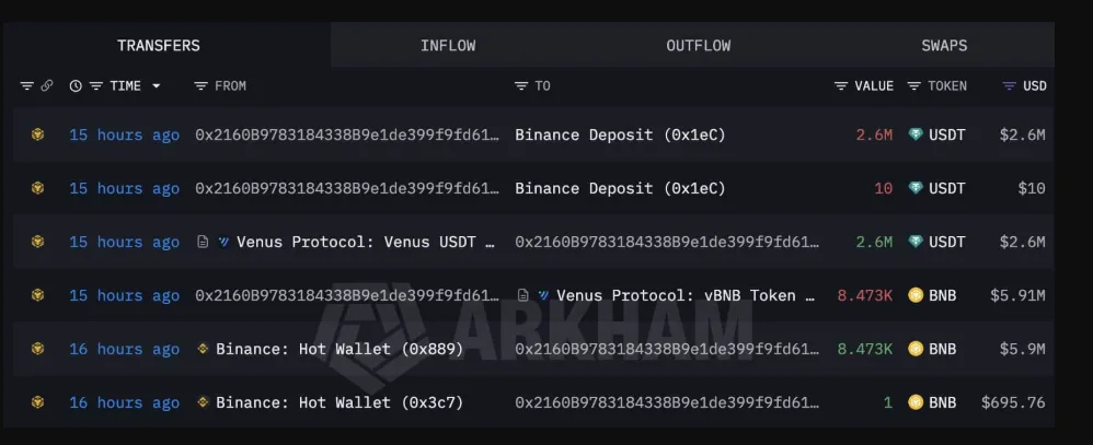 WHALE TRANSFERS CHART