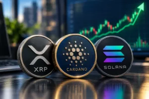 XRP, CARDANO AND SOLANA IMAGE