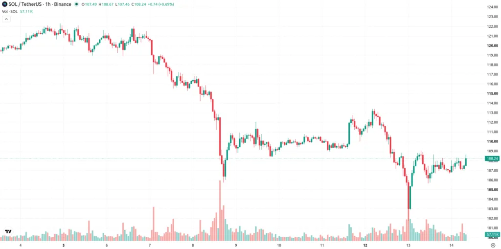 SOL/USDT PRICE CHART FOR 1 HOUR PERIOD